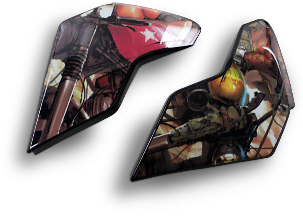 PLACA LATERAL CASCO ICON AIRFLITE PLSRDOME3 MARRON