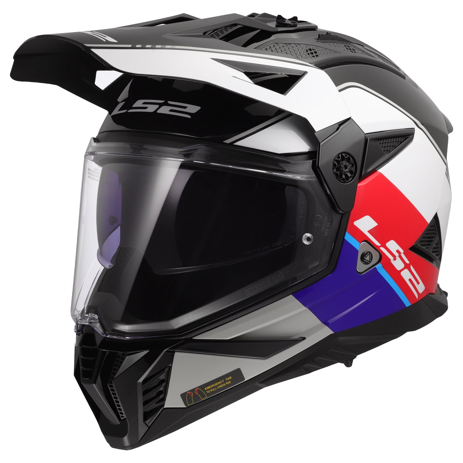 CASCO INTEGRAL LS2 BLAZE II RALLY ROJO BLANCO AZUL BRILLANTE