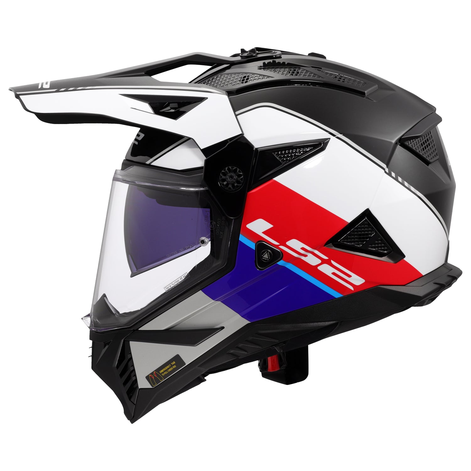 CASCO INTEGRAL LS2 BLAZE II RALLY ROJO BLANCO AZUL BRILLANTE