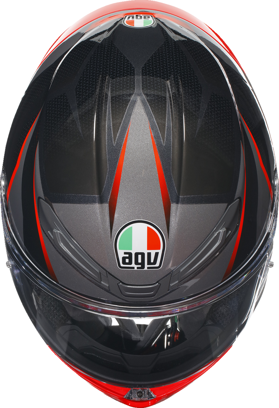 CASCO AGV K6S SLASHCUT NEGRO GRIS ROJO