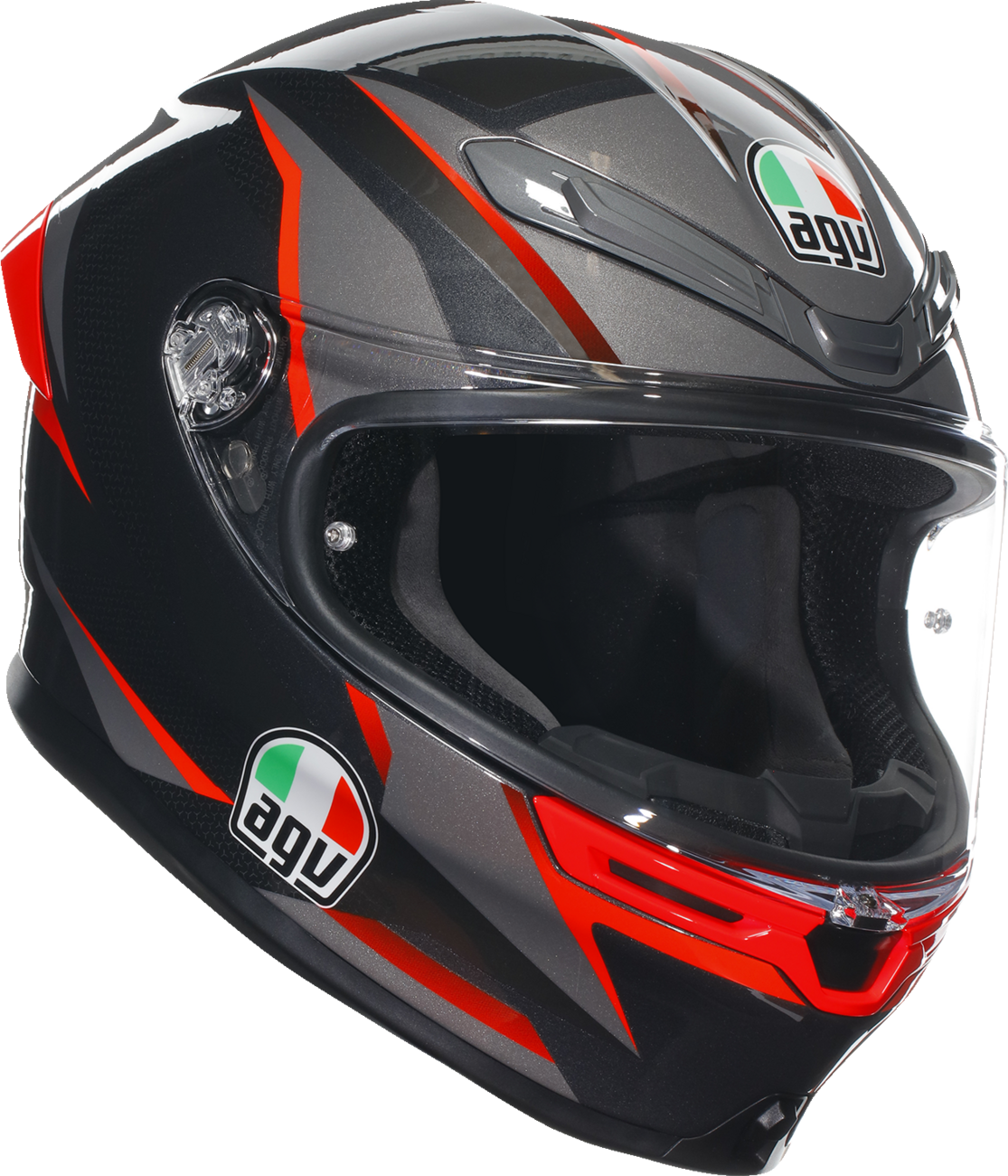 CASCO AGV K6S SLASHCUT NEGRO GRIS ROJO