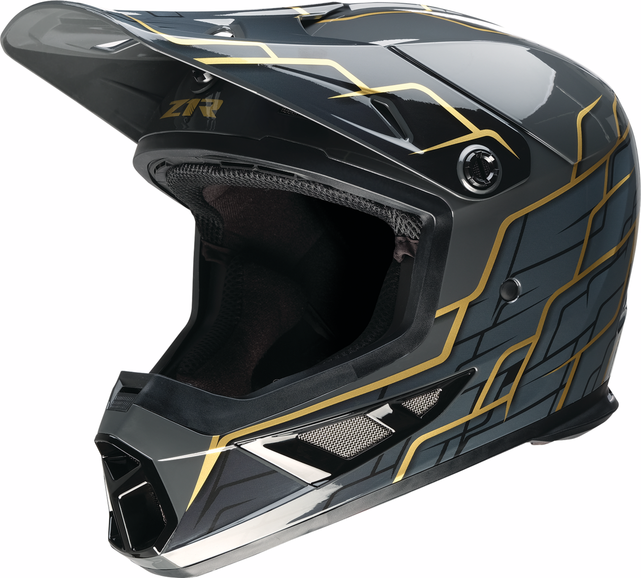 CASCO INTEGRAL Z1R RISE 2.0 HYACINTH NEGRO/DORADO