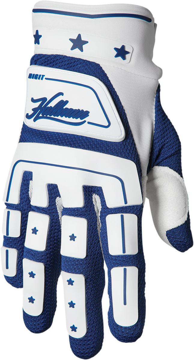 GUANTES THOR HALLMAN DIGIT BLANCO/AZUL MARINO