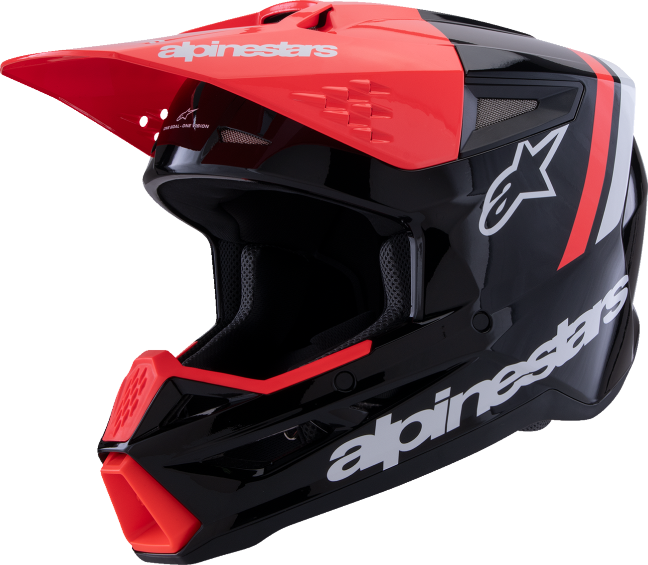 CASCO INTEGRAL ALPINESTARS SM3 RADIUM NEGRO/ROJO FLUORESCENTE/BLANCO BRILLANTE