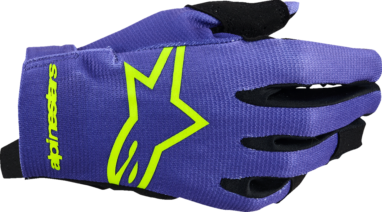 GUANTES MOTOCROSS ALPINESTARS YOUTH RADAR MORADO/AMARILLO FLUORESCENTE PARA NIÑO