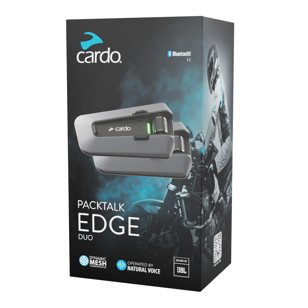 Cardo Packtalk Edge: Intercomunicador Moto Dinámico DMC Bluetooth Premium Audio JBL