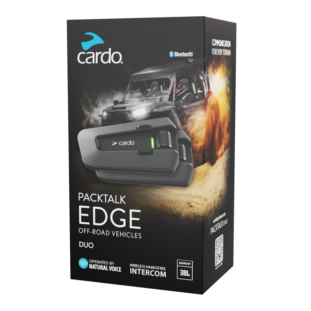 Cardo Packtalk Edge ORV Intercomunicador Malla Bluetooth Off-Road Comunicación Grupal Resistente