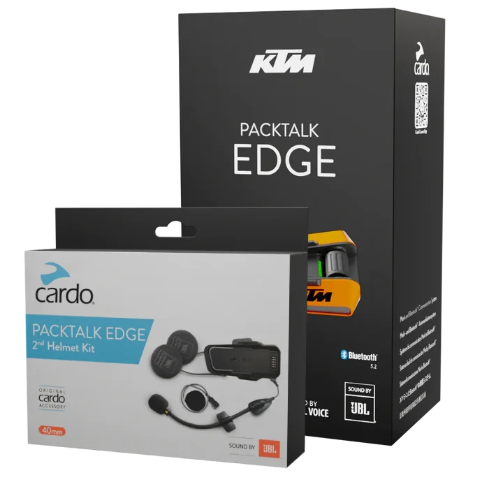 Cardo Packtalk Edge: Intercomunicador Moto Avanzado, Audio JBL, Kit Segundo Casco