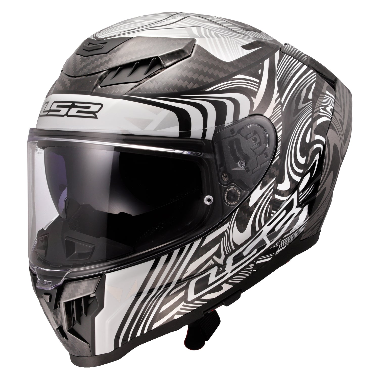 CASCO INTEGRAL LS2 HELMETS DRAGON CARBON ENTHUM PLATEADO BRILLANTE