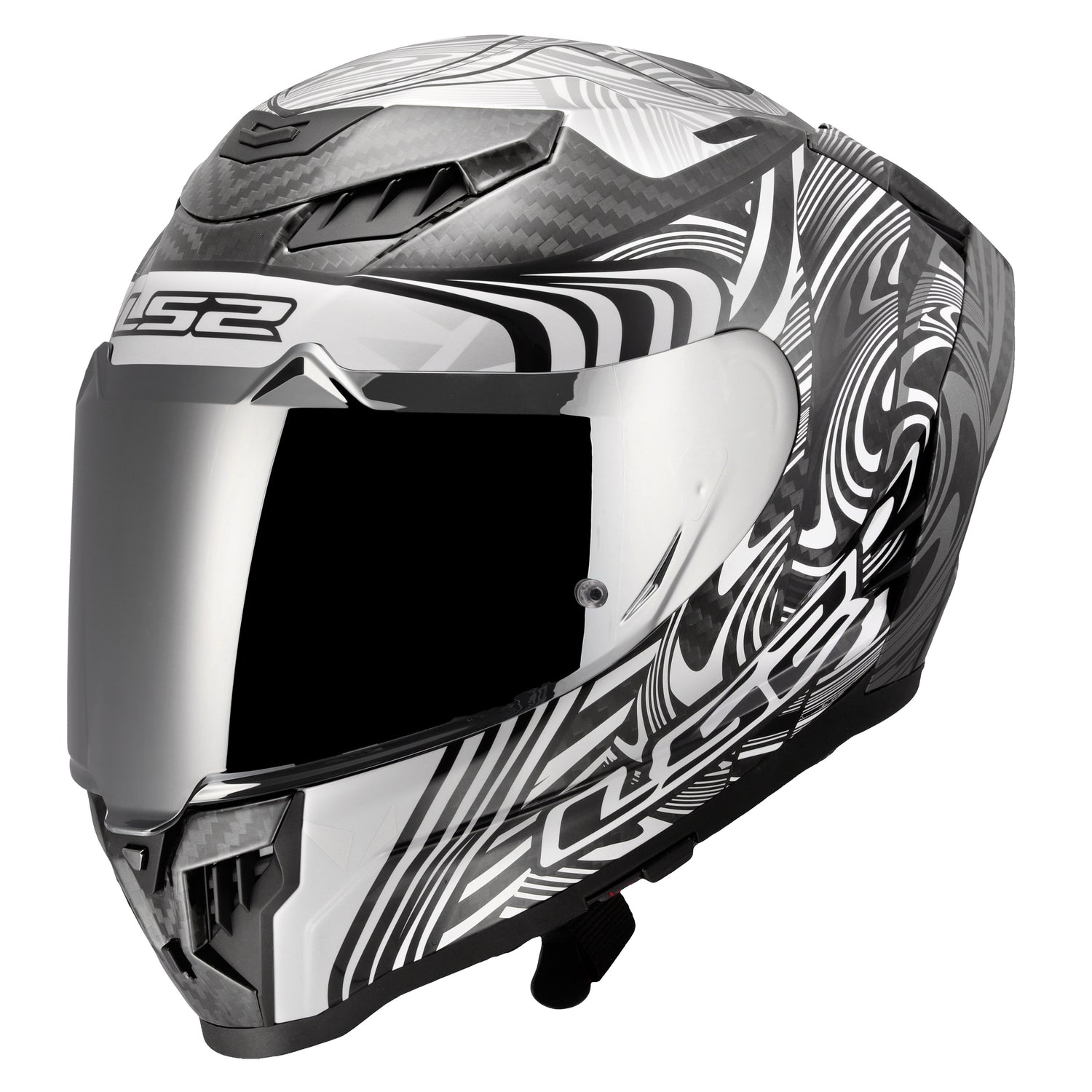 CASCO INTEGRAL LS2 HELMETS DRAGON CARBON ENTHUM PLATEADO BRILLANTE