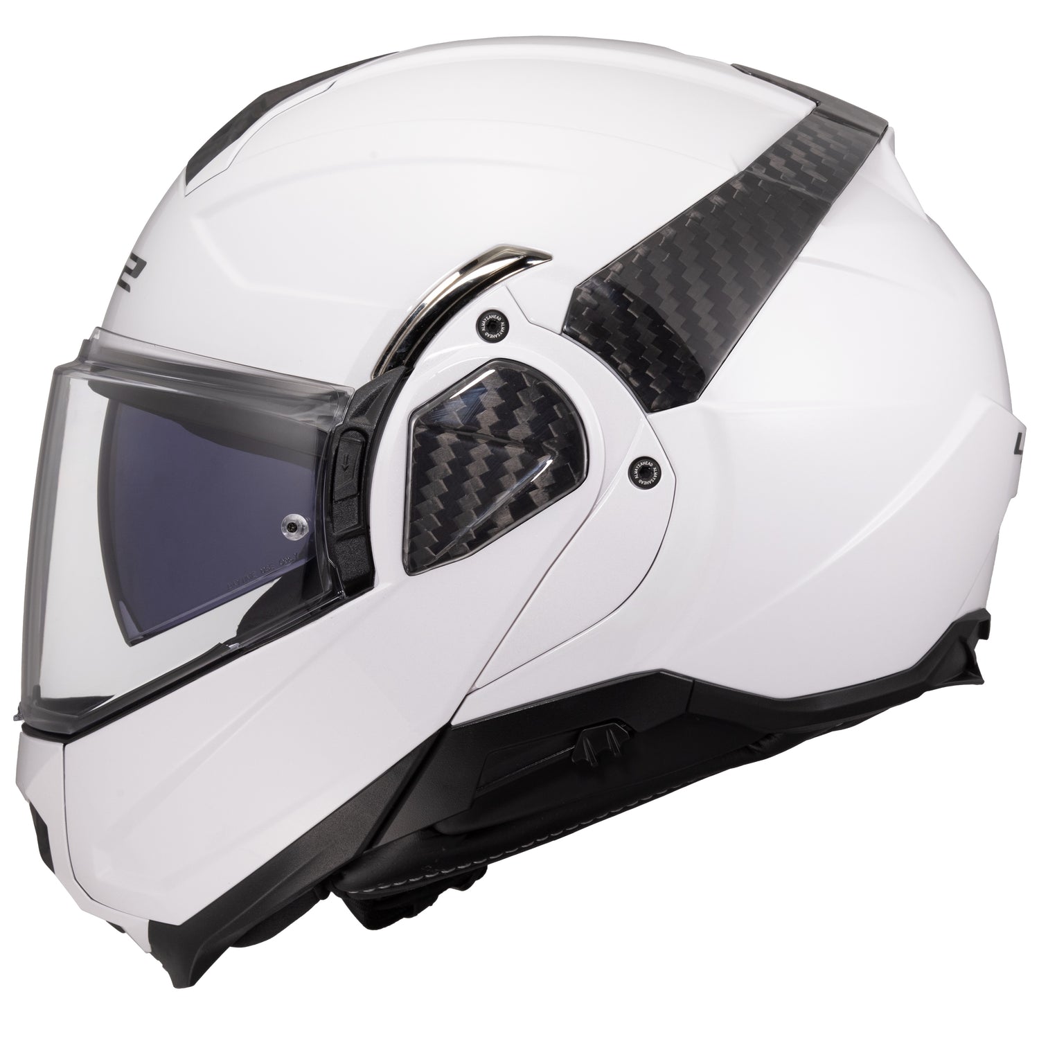 CASCO MODULAR LS2 ADVANT II SOLID CON VISOR SOLAR BLANCO BRILLANTE