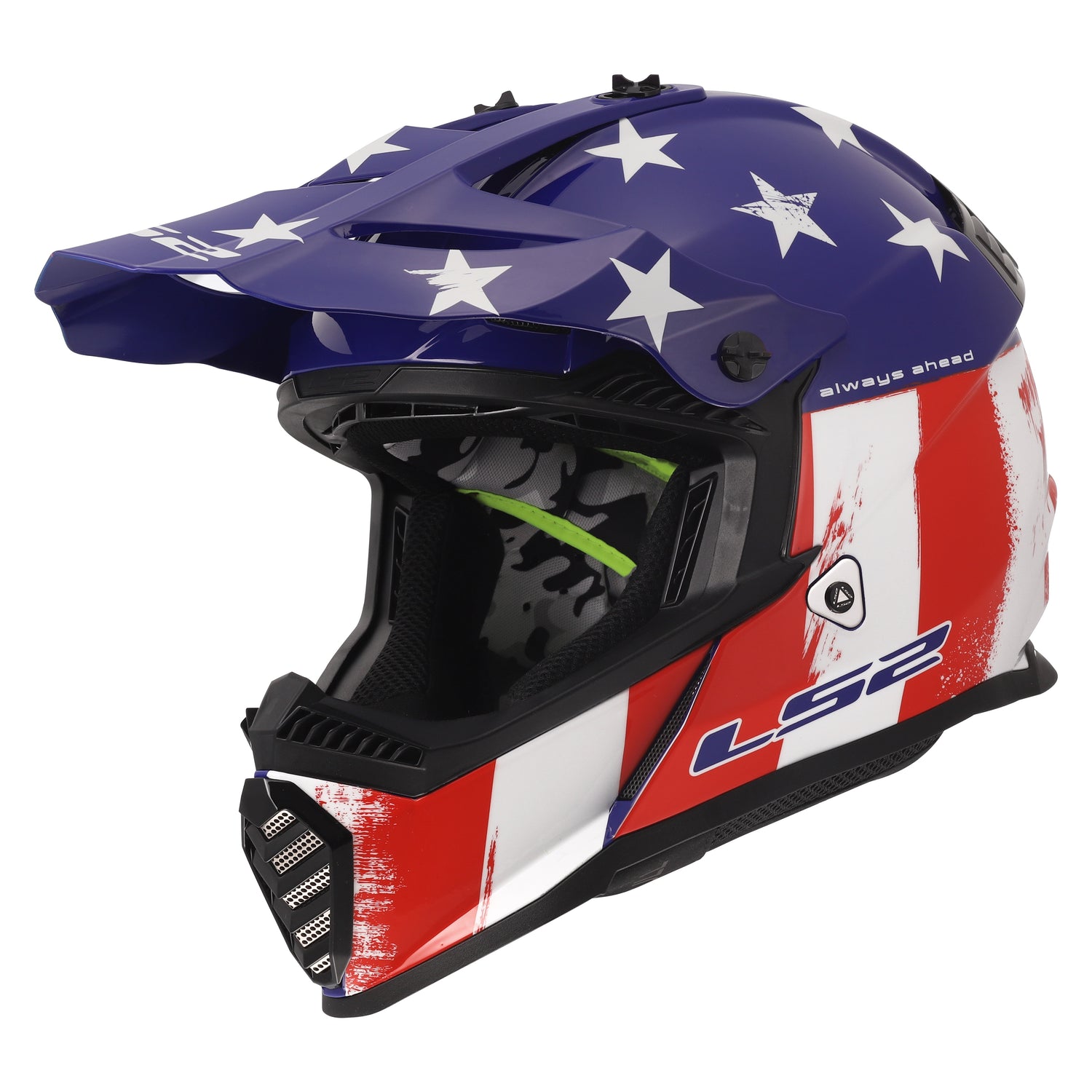CASCO INTEGRAL LS2 HELMETS GATE JUVENIL BATALLA CICATRIZ GRAFICO GLOSS ROJO BLANCO AZUL