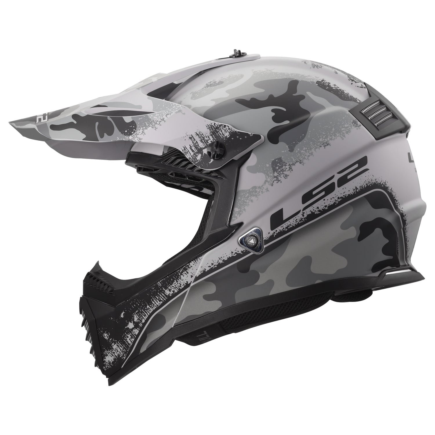 CASCO INTEGRAL MX LS2 GATE YOUTH CARBINE TONAL GRIS NEGRO PARA NIÑO