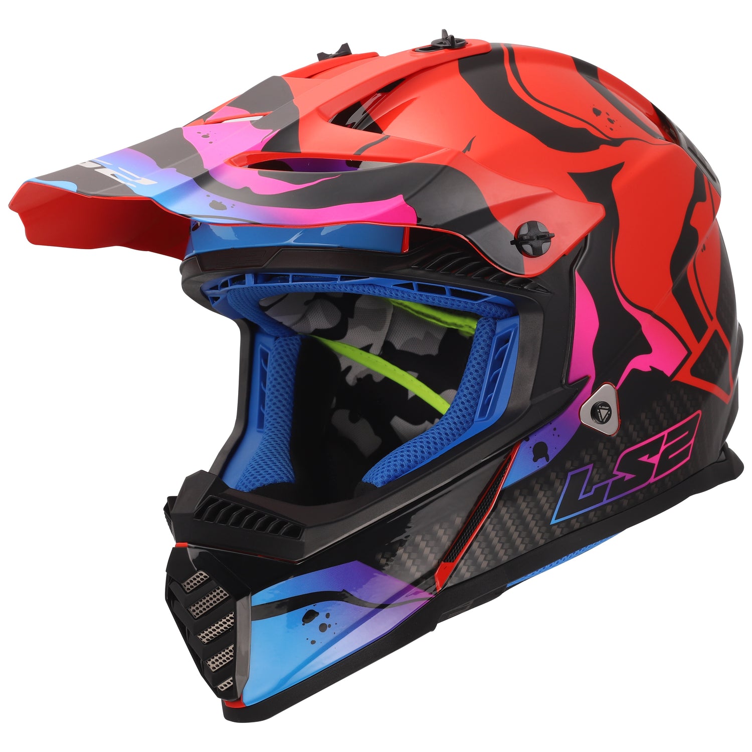 CASCO INTEGRAL LS2 HELMETS GATE YOUTH LAVADO ROJO AZUL MORADO PARA NIÑO
