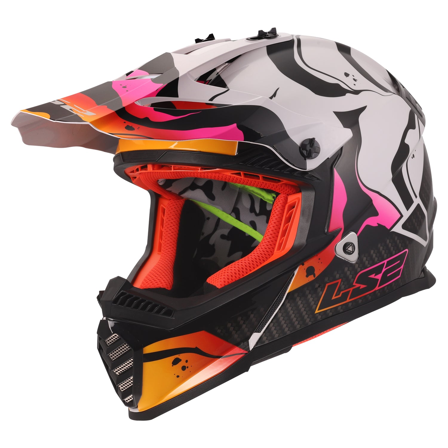 CASCO INTEGRAL LS2 HELMETS GATE YOUTH LAVADO BLANCO NARANJA MORADO PARA NIÑO