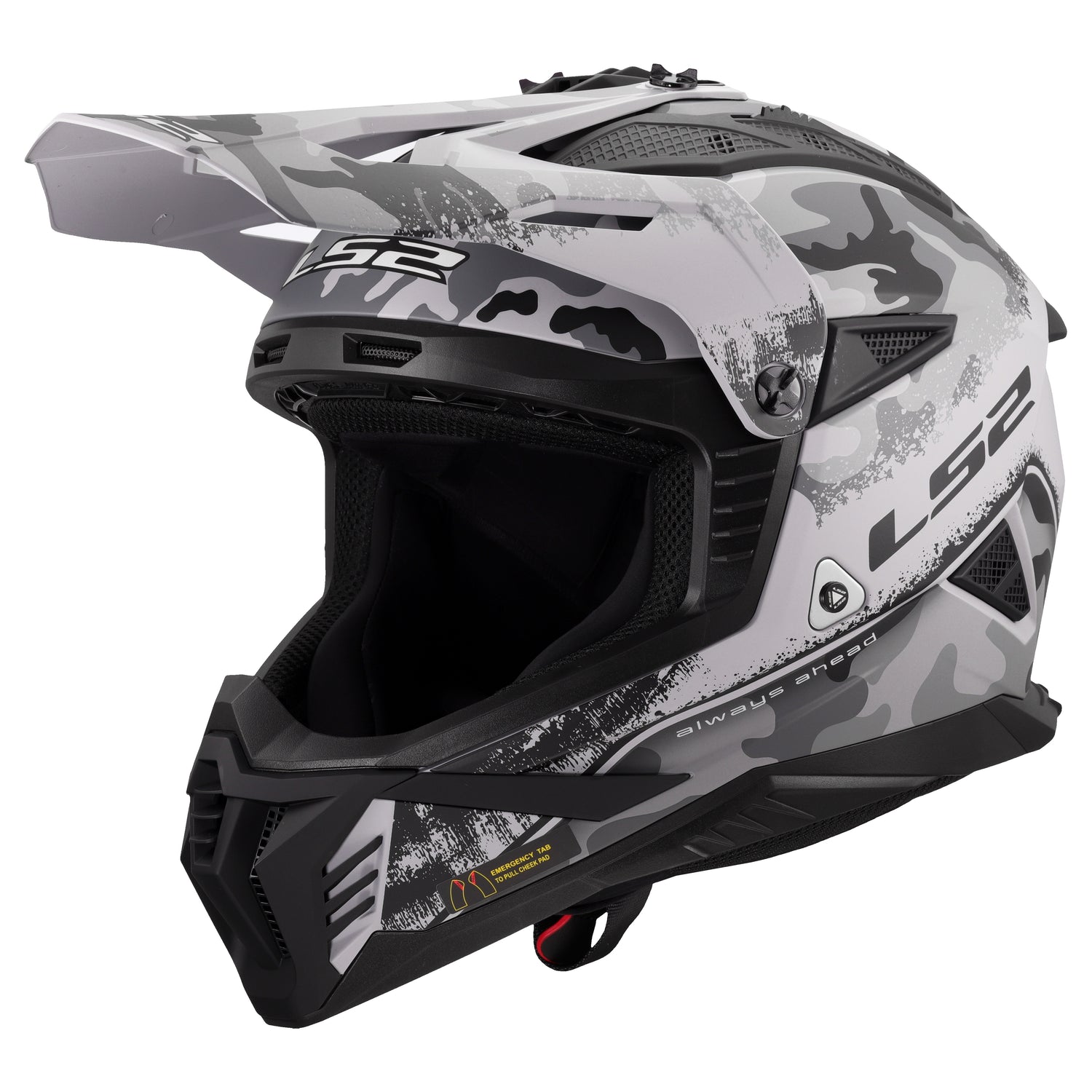 CASCO INTEGRAL MOTOCROSS LS2 GATE II CARBINE GRIS TONAL NEGRO