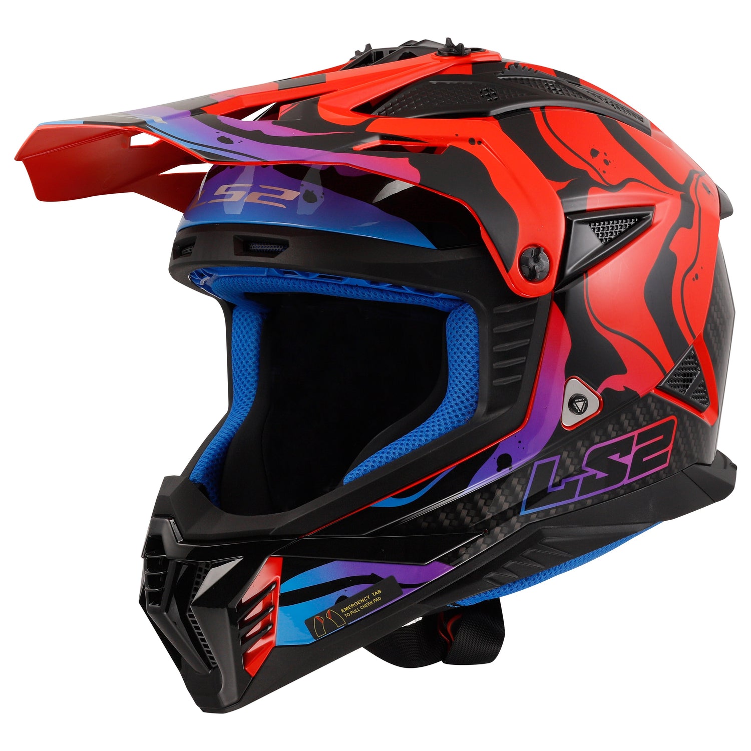 CASCO INTEGRAL LS2 GATE II LAVADO GLOSS ROJO AZUL MORADO