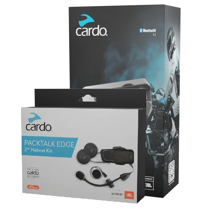 Cardo Packtalk Edge: Intercomunicador Moto Avanzado, Audio JBL, Kit Segundo Casco