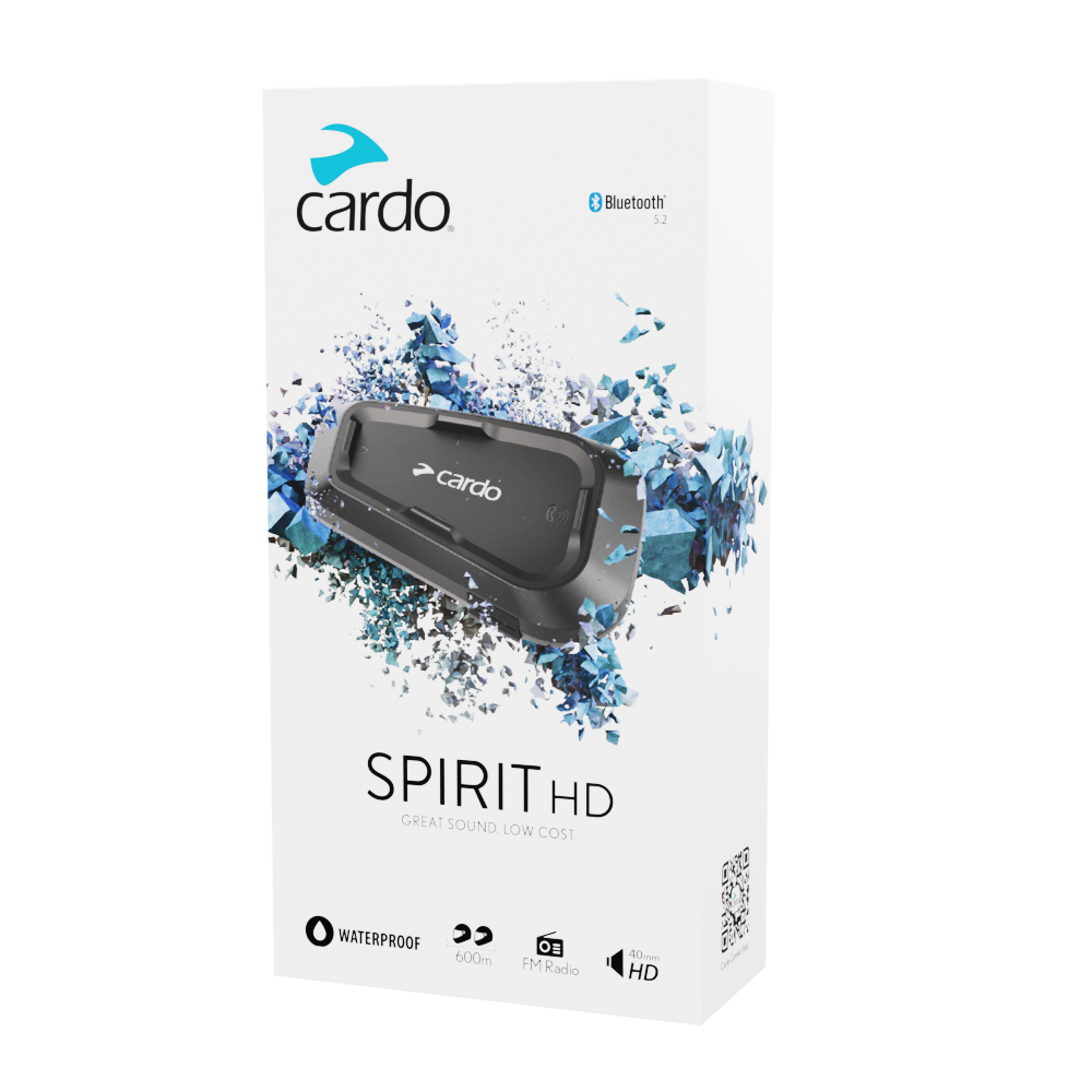 Cardo Spirit HD Intercomunicador Moto Bluetooth Audio Nítido Alta Definición Comunicación Manos Libres