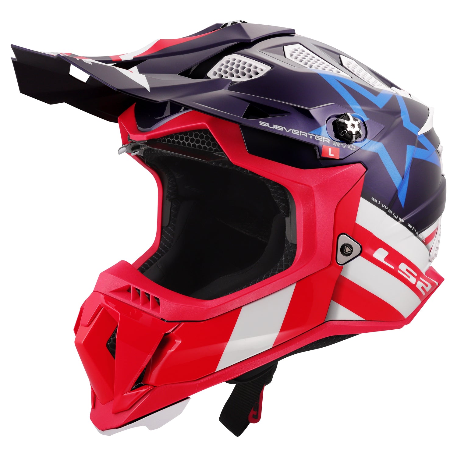 CASCO INTEGRAL LS2 SUBVERTER EVO CONSTELLATION ROJO BRILLANTE BLANCO AZUL MX