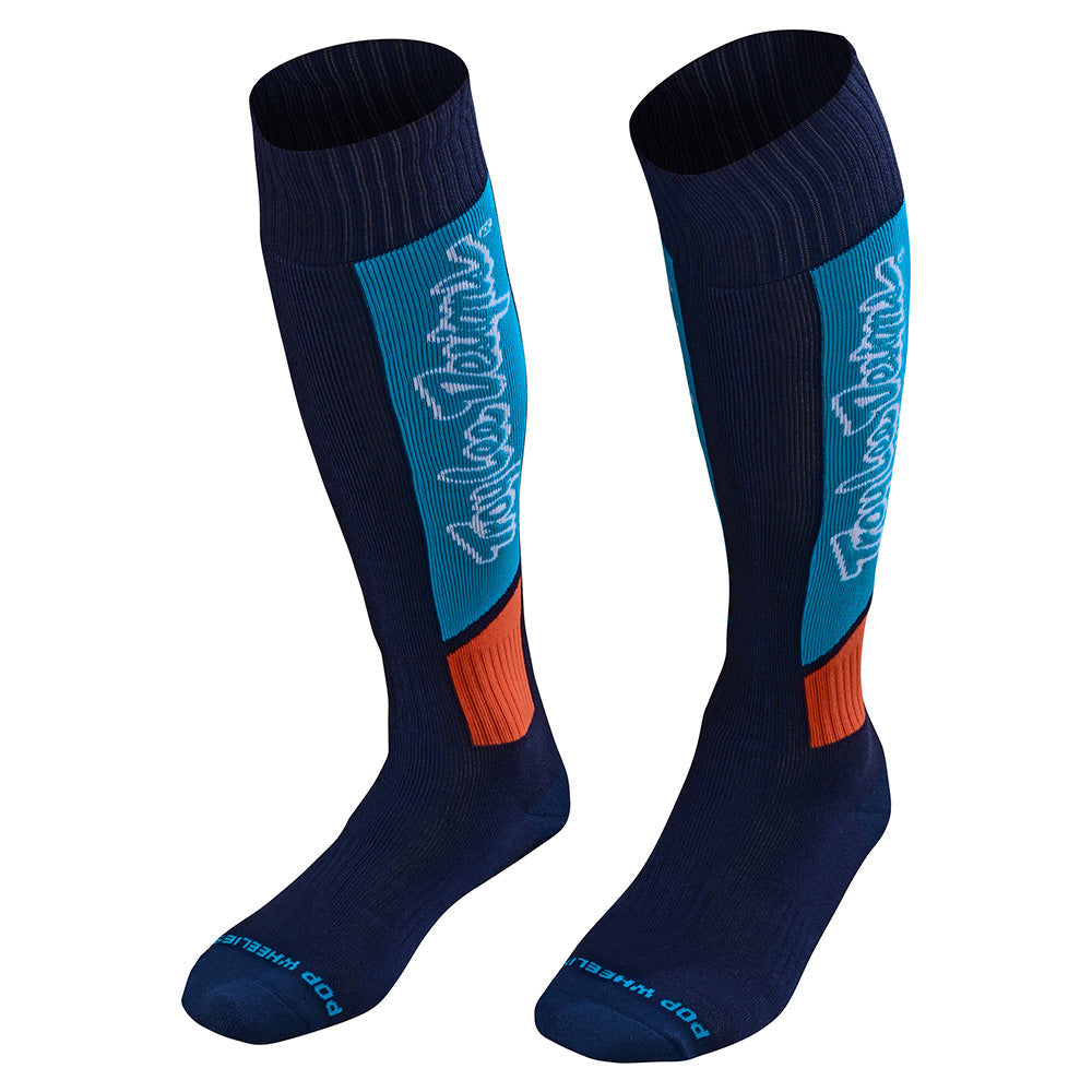 Calcetines MX Troy Lee Designs Coolmax Gruesos Vox Navy: Soporte Acolchado Duradero