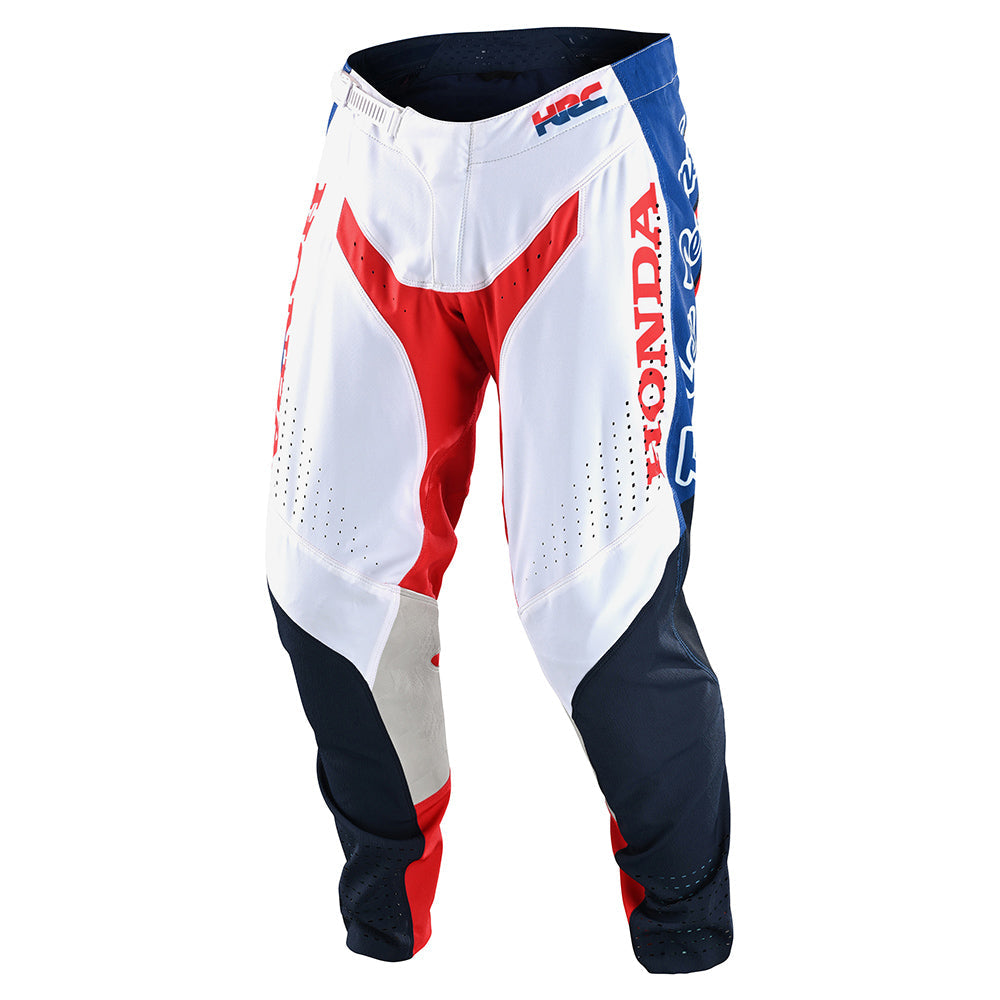 Pantalón Motocross Troy Lee Designs SE Pro Quattro Honda Blanco/Azul Rendimiento Superior