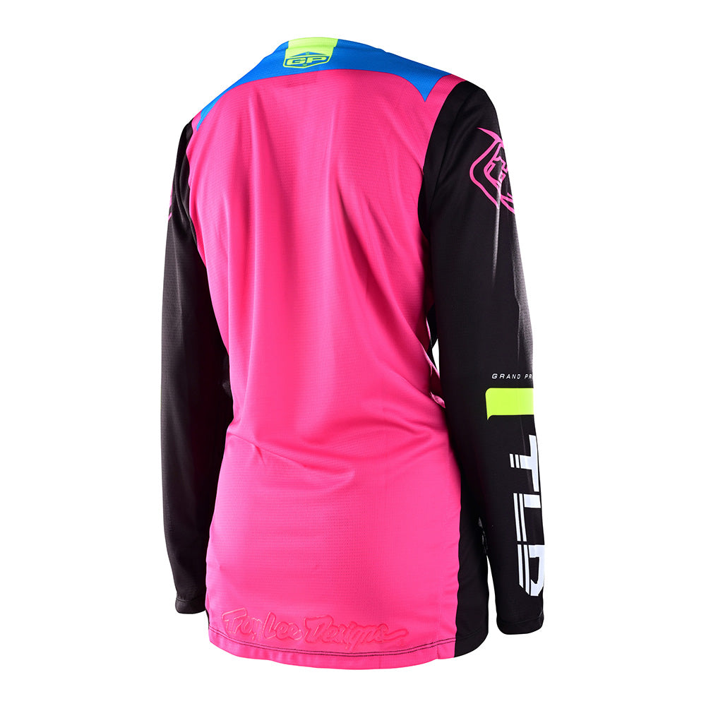 Maillot Troy Lee Designs GP Brazen Negro Mujer, Rendimiento Ligero Transpirable Moto Enduro