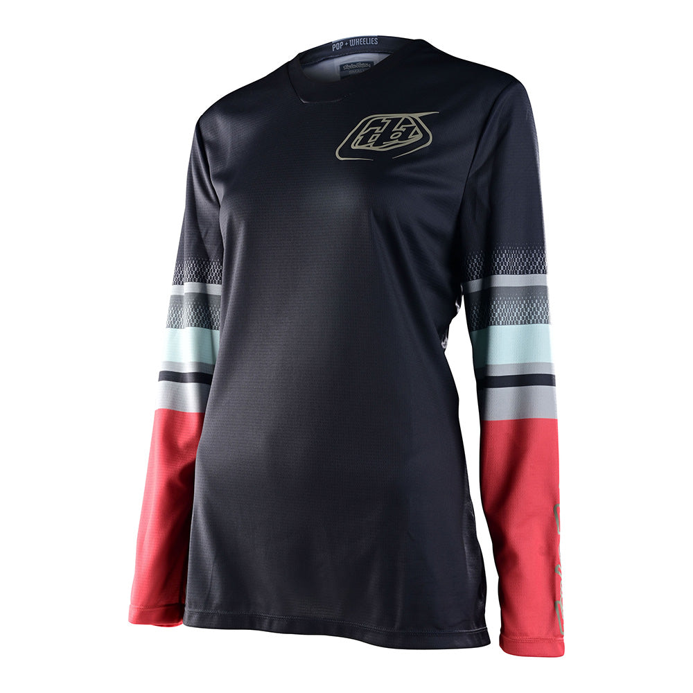 Maillot Troy Lee Designs GP Warped Carbón Mujer: Ligero, Confortable, Rendimiento Moto Off-Road