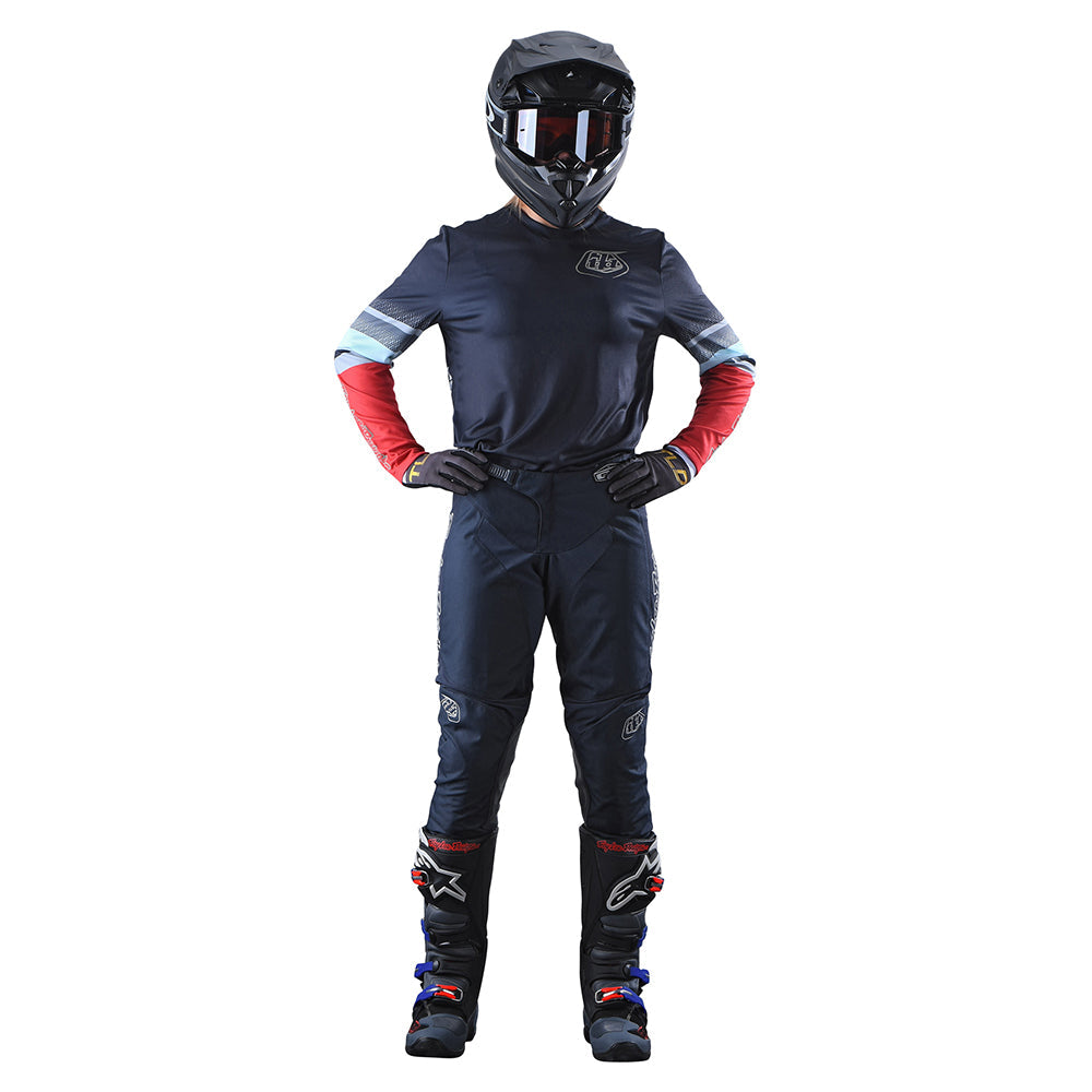 Maillot Troy Lee Designs GP Warped Carbón Mujer: Ligero, Confortable, Rendimiento Moto Off-Road