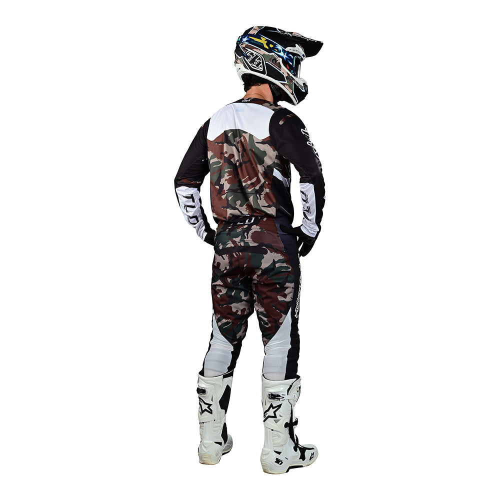 Maillot Troy Lee Designs GP Pro Blends Camo Negro Verde Rendimiento Motocross