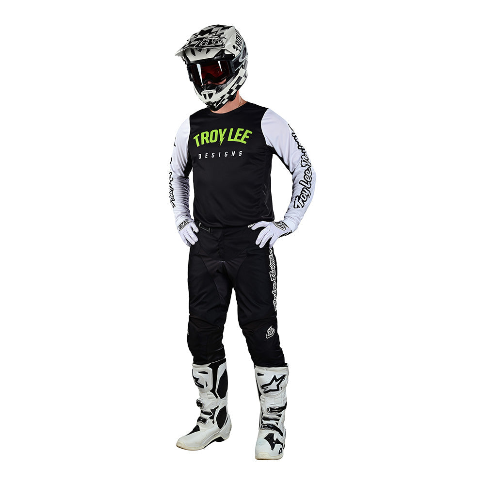 Maillot Motocross Troy Lee Designs GP Pro Boltz Negro/Blanco | Rendimiento Avanzado
