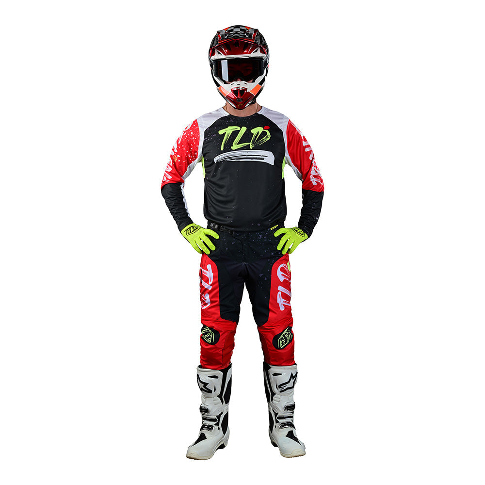 Pantalones Motocross Troy Lee Designs GP Pro Partical Negros Rojos Rendimiento Superior
