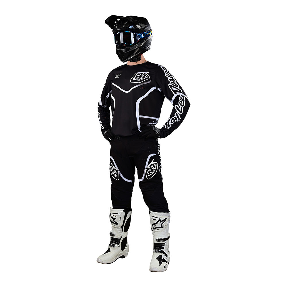 Maillot Troy Lee Designs SE Pro Radian Negro/Blanco Rendimiento MX Enduro
