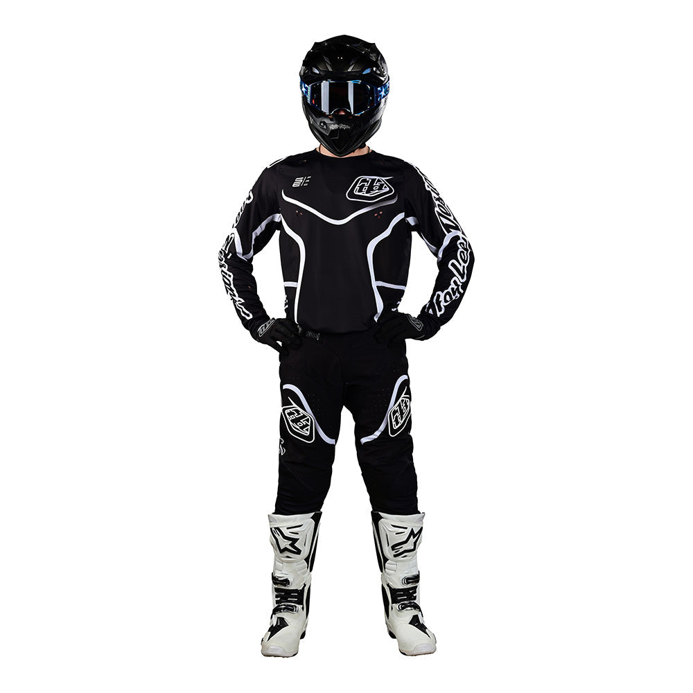Maillot Troy Lee Designs SE Pro Radian Negro/Blanco Rendimiento MX Enduro