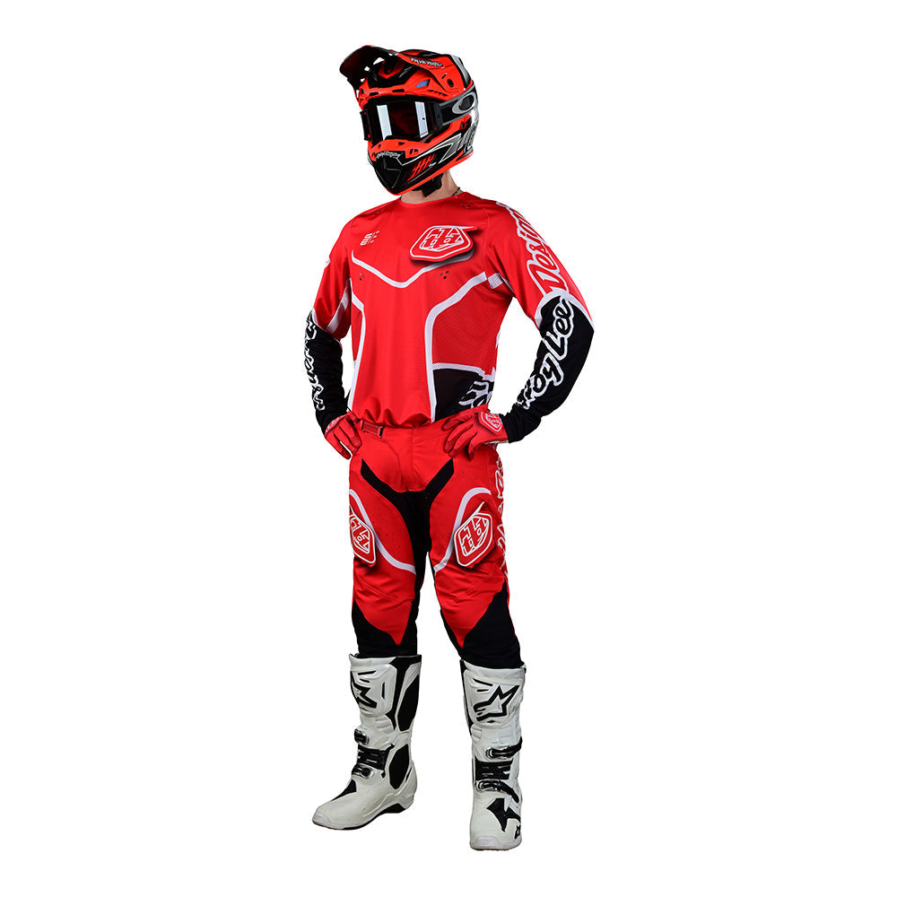Pantalón Motocross Troy Lee Designs SE Pro Radian Rojo/Blanco: Ligero, Ventilado, Rendimiento Superior
