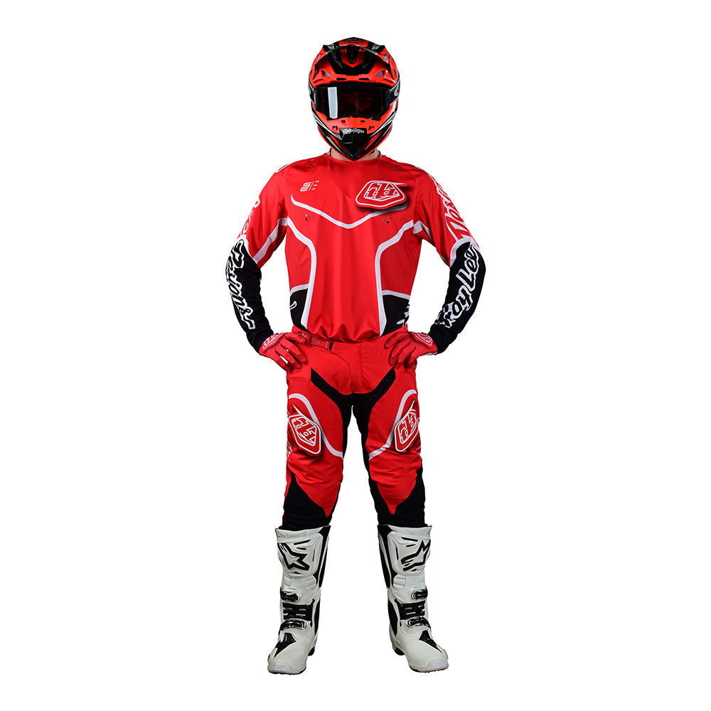 Maillot Troy Lee Designs SE Pro Radian Rojo/Blanco: Rendimiento, Ligero, Transpirable