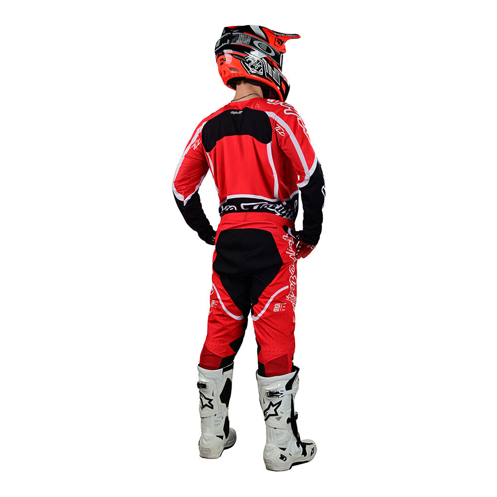 Maillot Troy Lee Designs SE Pro Radian Rojo/Blanco: Rendimiento, Ligero, Transpirable
