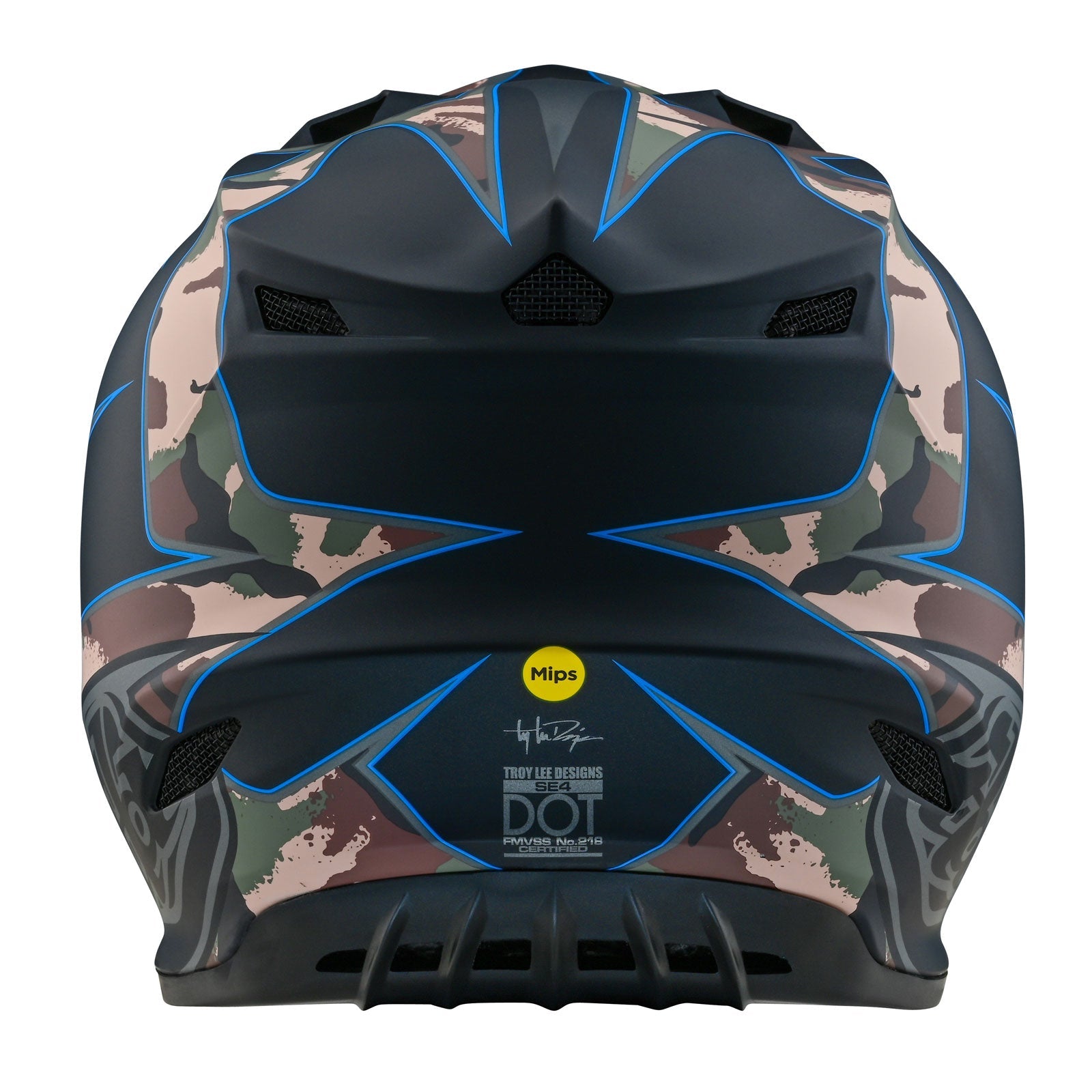 Casco Troy Lee Designs SE4 Polyacrylite Matrix Camo Negro MIPS: Protección Avanzada, Ligero, Ventilación Óptima