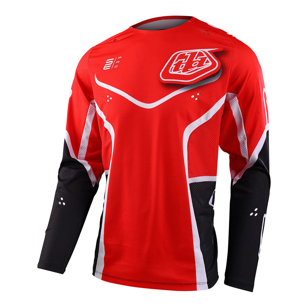 Maillot Troy Lee Designs SE Pro Radian Rojo/Blanco: Rendimiento, Ligero, Transpirable