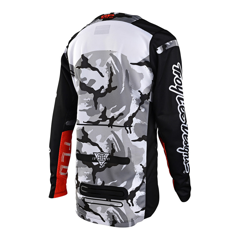 Maillot GP Pro Juvenil Troy Lee Designs Camuflaje Negro Blanco Transpirable Resistente