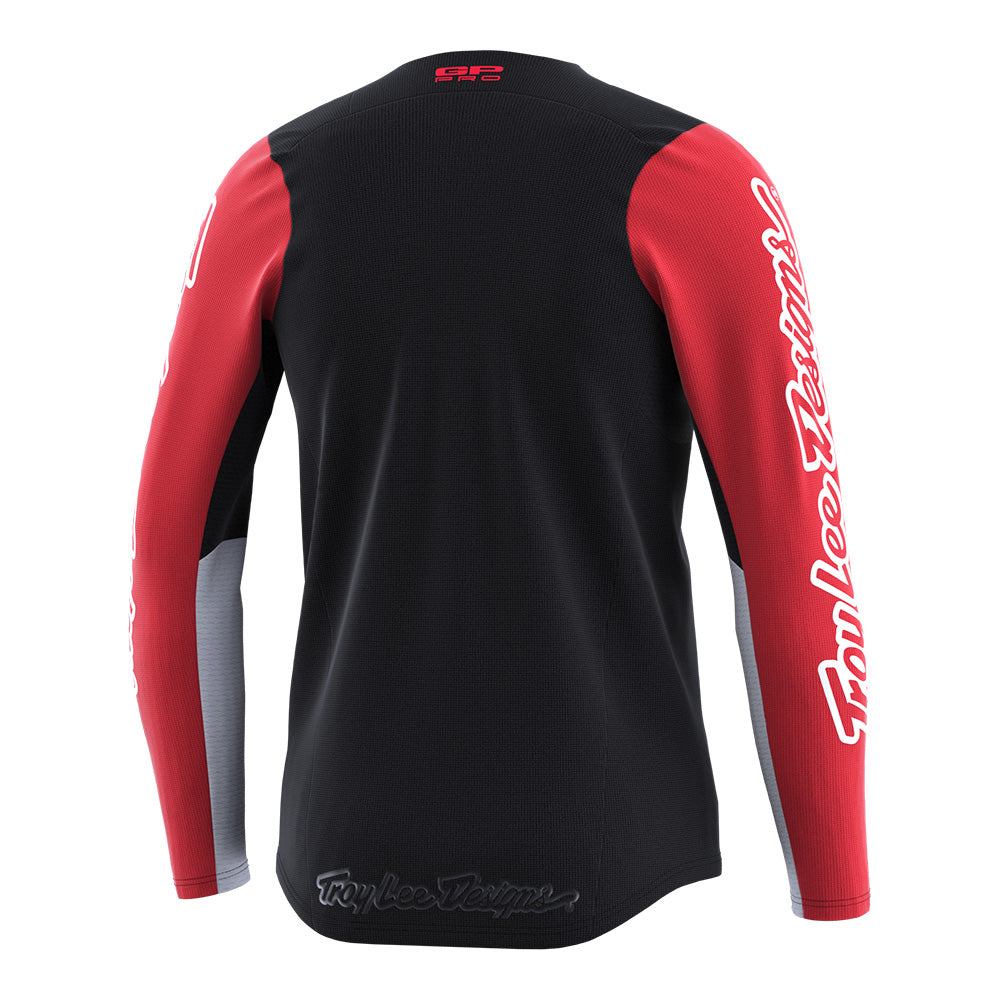 Maillot Troy Lee Designs GP Pro Boltz Negro Rojo Jóvenes Rendimiento Motocross
