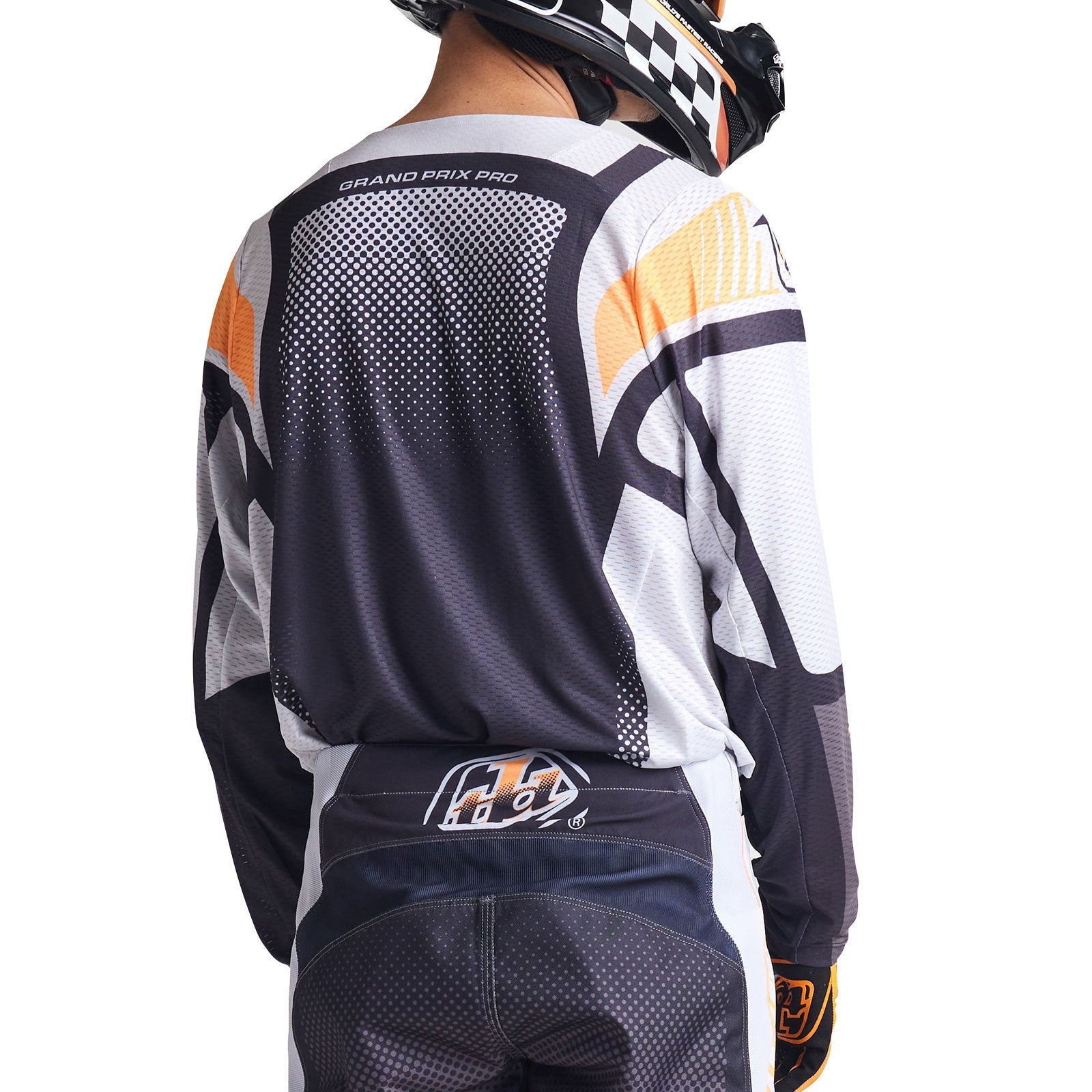 Maillot Troy Lee Designs GP Pro Air Bandas: Transpirable, Motocross, Enduro, Gris/Naranja Neón