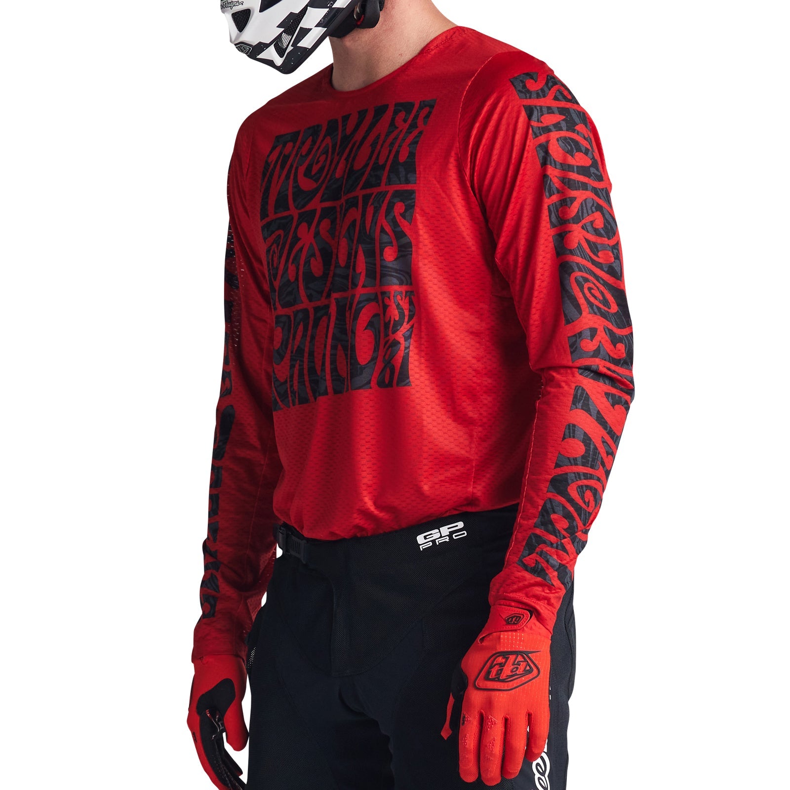 Maillot Troy Lee Designs GP Pro Air Manic Monday Rojo Intenso, Máxima Ventilación