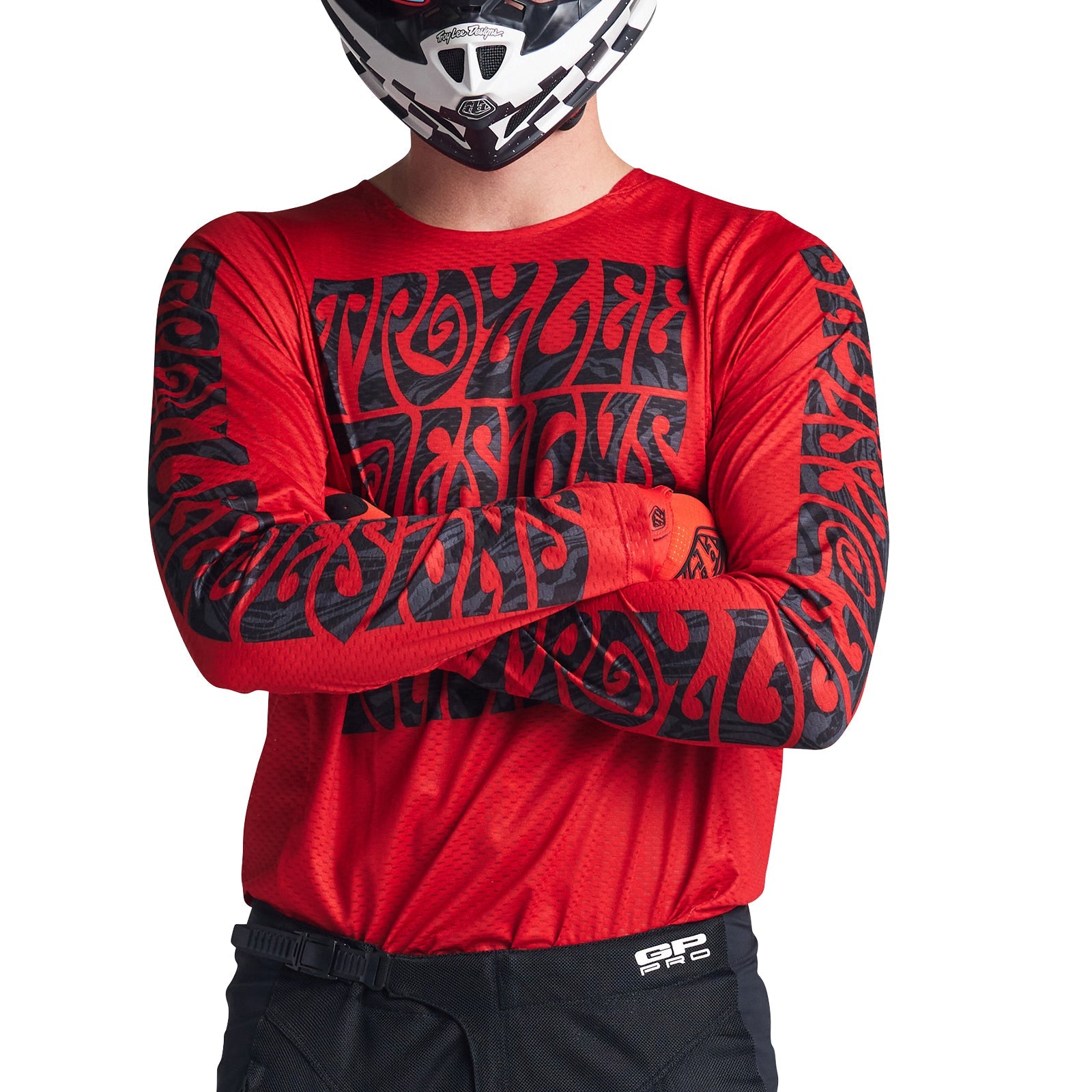 Maillot Troy Lee Designs GP Pro Air Manic Monday Rojo Intenso, Máxima Ventilación