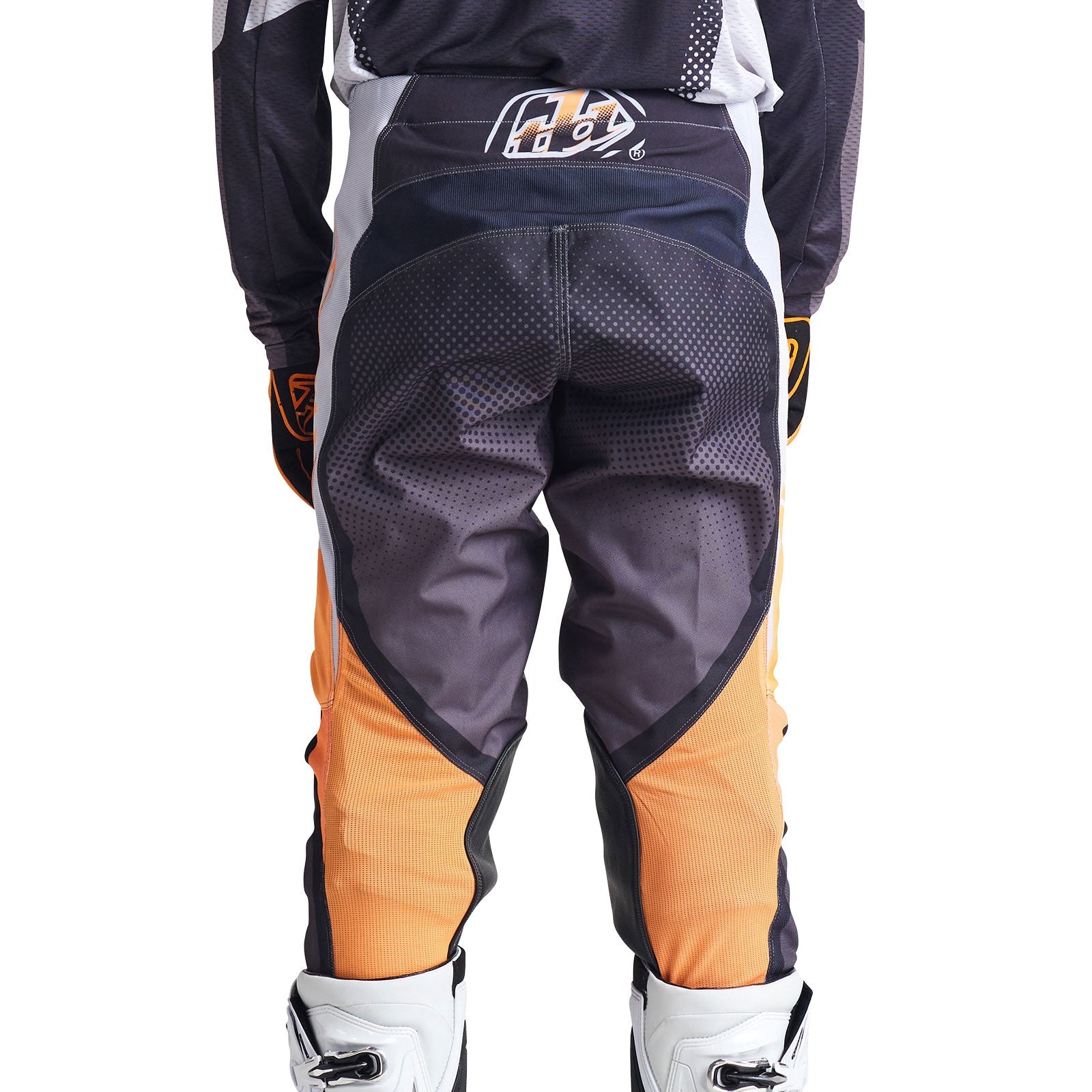 Pantalón Motocross Troy Lee Designs GP Pro Air Gris Naranja Neón Ventilado