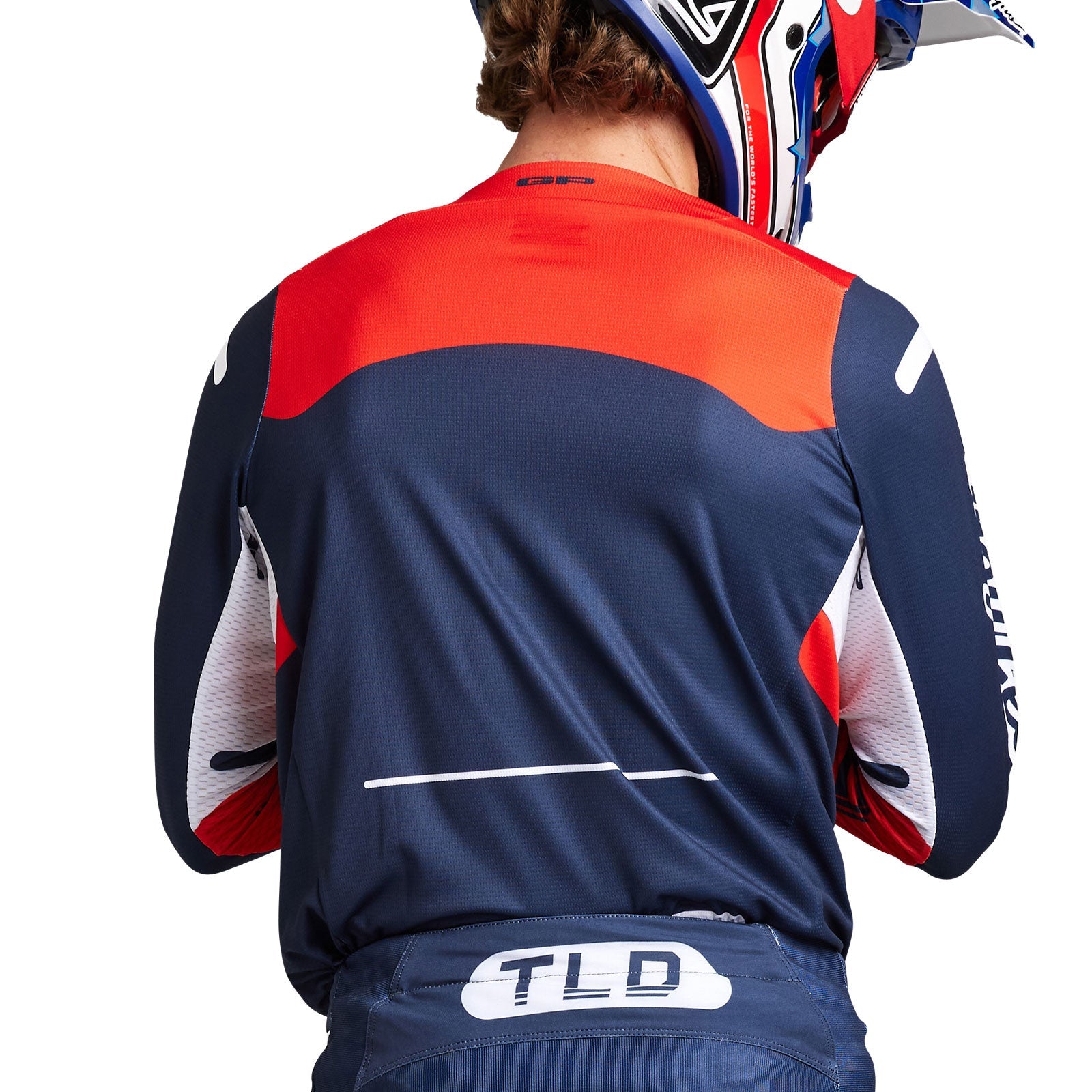 Maillot Motocross Troy Lee Designs GP Pro Blends Azul Naranja Rendimiento Optimizado