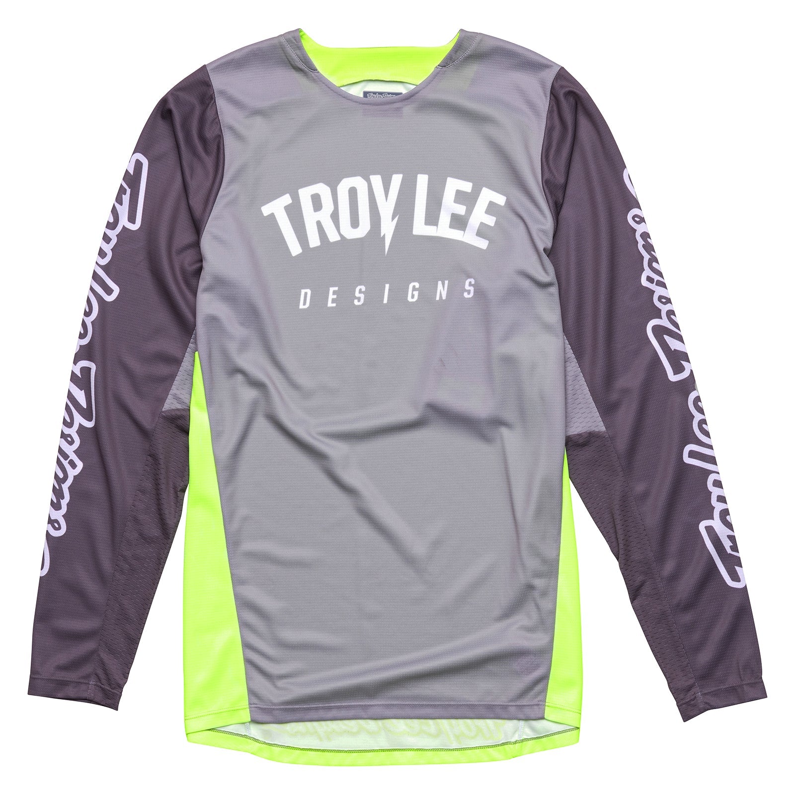 Maillot Troy Lee Designs GP Pro Boltz Plata Verde Fluorescente Motocross Enduro