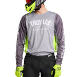 Maillot Troy Lee Designs GP Pro Boltz Plata Verde Fluorescente Motocross Enduro