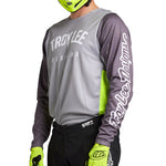 Maillot Troy Lee Designs GP Pro Boltz Plata Verde Fluorescente Motocross Enduro
