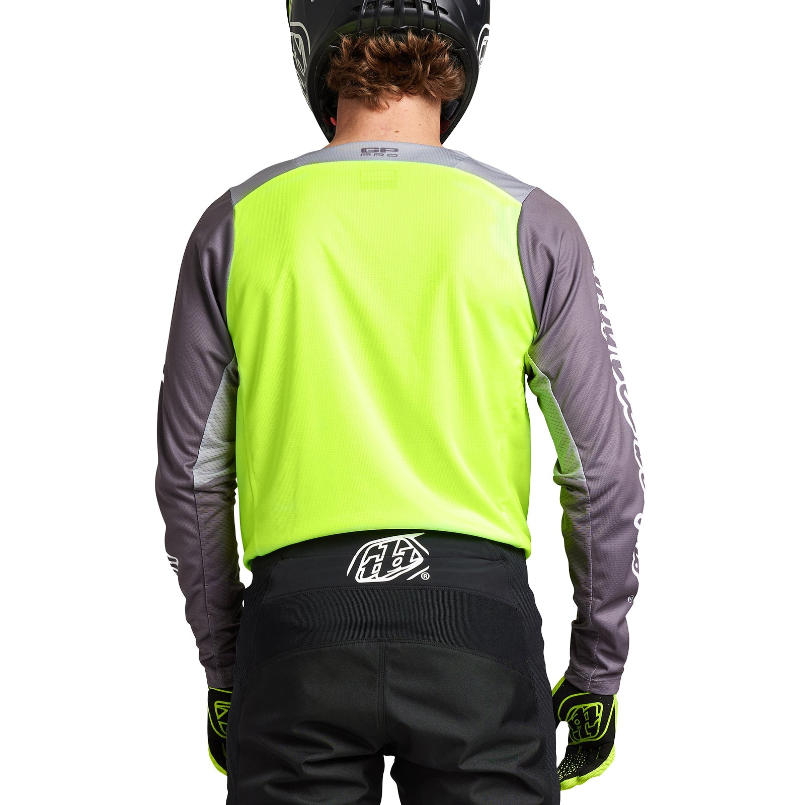 Maillot Troy Lee Designs GP Pro Boltz Plata Verde Fluorescente Motocross Enduro